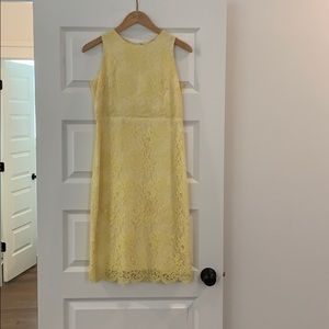 Banana Republic yellow lace sheath dress